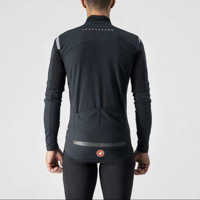 Castelli - Jacheta ciclism vreme rece 2 in 1 cu maneci detasabile Perfetto Ros Convertible - negri gri reflectorizant