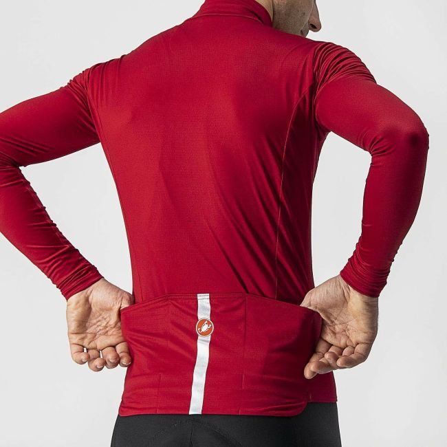 Castelli - bluza ciclism maneca lunga pentru barbati PRO Thermal Mid LS jersey - rosu inchis