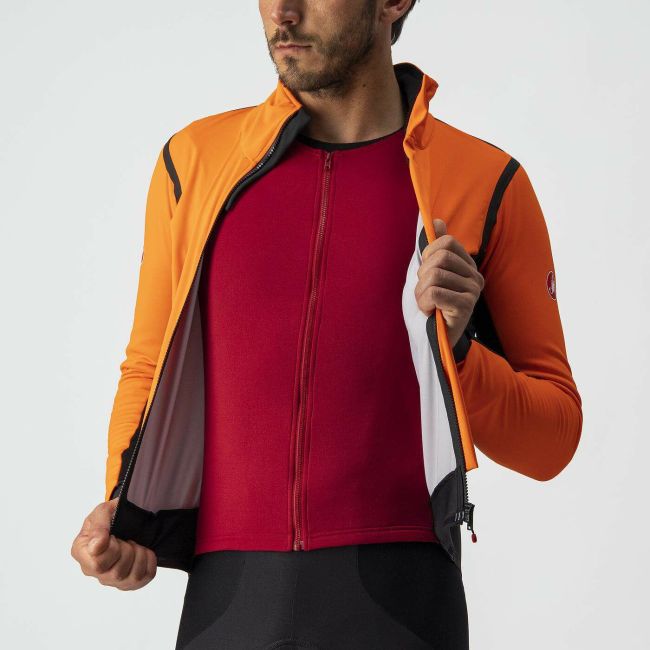 Castelli - jacheta ciclism de iarna Alpha Ros 2 Gore-Tex Infinium wind stopper - portocaliu negru