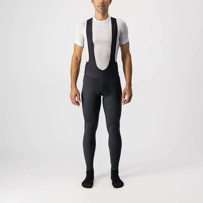 Castelli - pantaloni lungi ciclism pentru barbati cu bretele Entrata Wind bibtights - negru