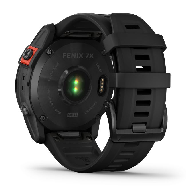 Garmin - fenix 7x Solar ceas multisport cu GPS - ramă gri închis și curea din silicon neagră