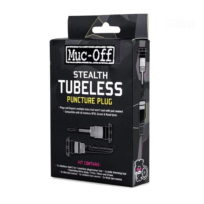 Muc-Off - Kit reparatie fisura anvelopa bicicleta Stealth Tubeless Puncture Plug - albastru verde irizat