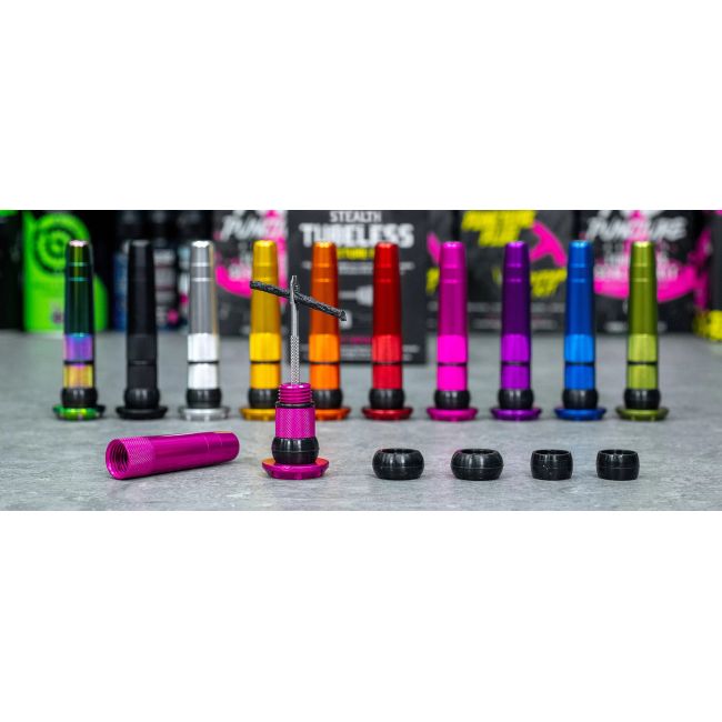 Muc-Off - Kit reparatie fisura anvelopa bicicleta Stealth Tubeless Puncture Plug - albastru verde irizat