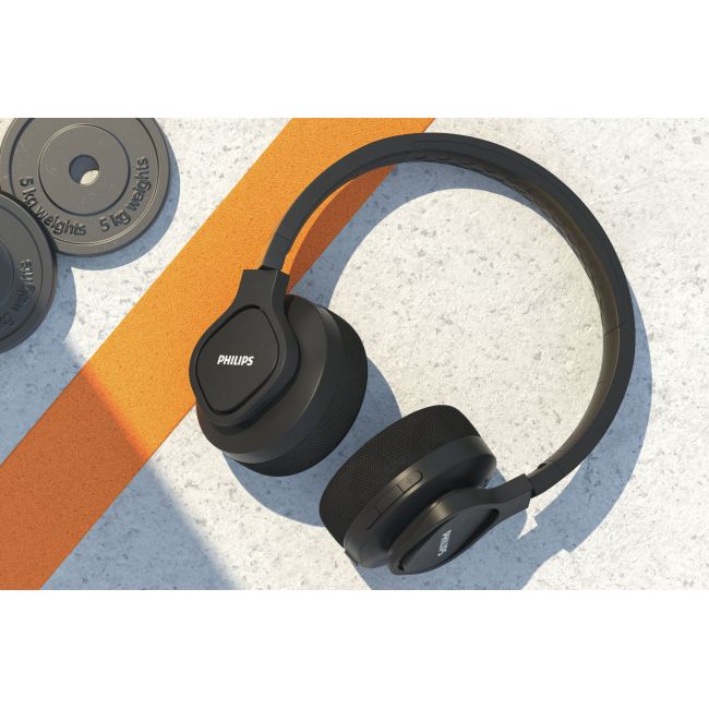 Philips Casti audio Sport seria 4000 over the ear TAA4216BK/00 protectie IP55 apa si praf Bluetooth v5.0 autonomie 35 ore negre model 2020-2021