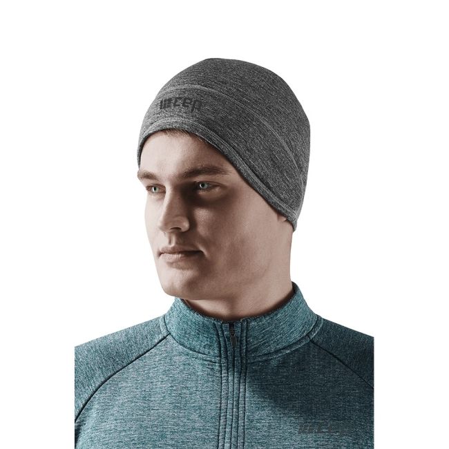 CEP - Caciula iarna sau vreme rece Run Beanie unisex - gri negru melanj