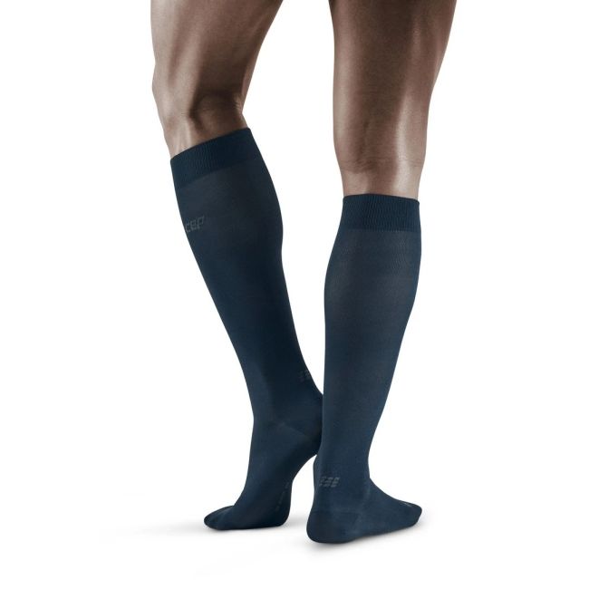 CEP - Sosete de compresie pentru barbati Business Commuter Tall Compression Socks - albastru inchis