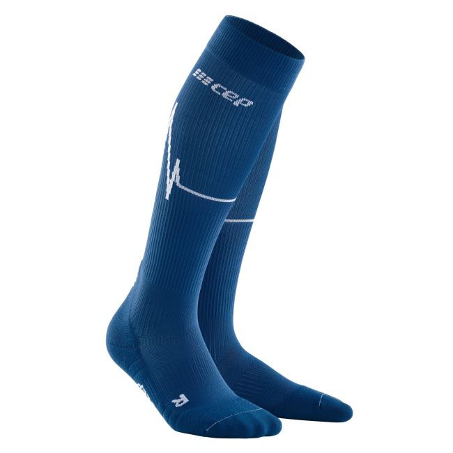 CEP - Sosete de compresie pentru barbati Heartbeat man Tall comp - albastru ocean wave