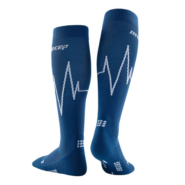 CEP - Sosete de compresie pentru barbati Heartbeat man Tall comp - albastru ocean wave