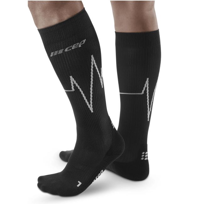 CEP - Sosete de compresie pentru barbati Heartbeat man Tall comp - negru dark clouds