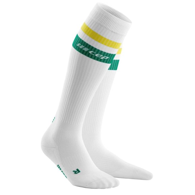 CEP - Sosete de compresie pentru femei 80's women socks - alb verde galben