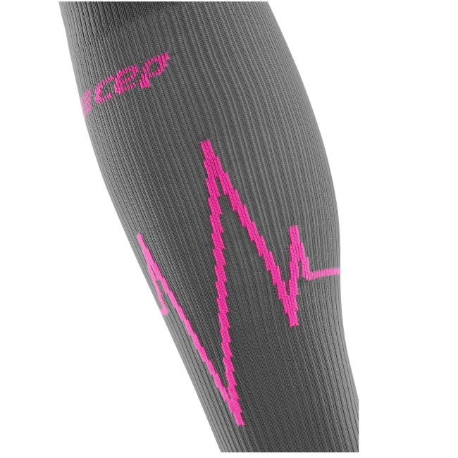 CEP - Sosete de compresie pentru femei Heartbeat Woman Tall comp  - gri roz vulcan flame