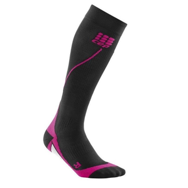 CEP - Sosete lungi compresie alergare pentru femei Women 2.0 running socks - negru roz