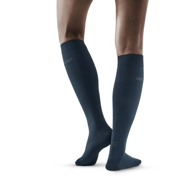 CEP - Sosete lungi compresie pentru femei Business Commuter Tall Compression women Socks - negru albastru
