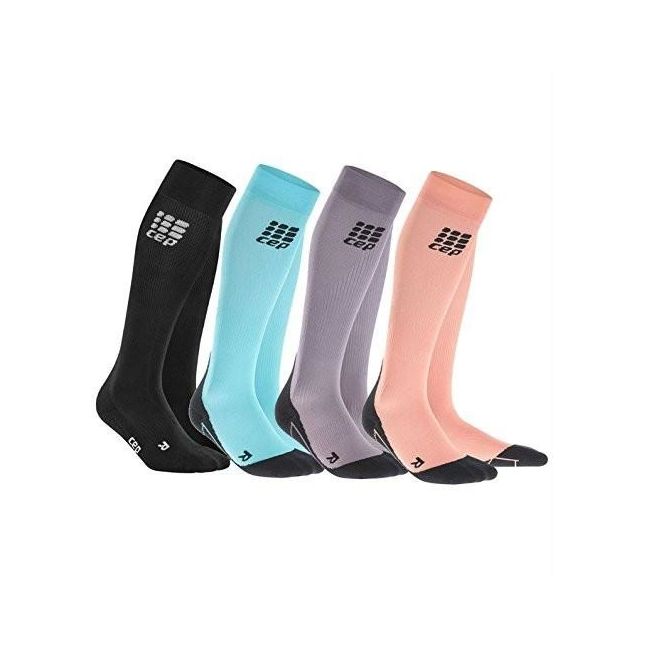 CEP - Sosete lungi compresie pentru femei Women socks - negru alb