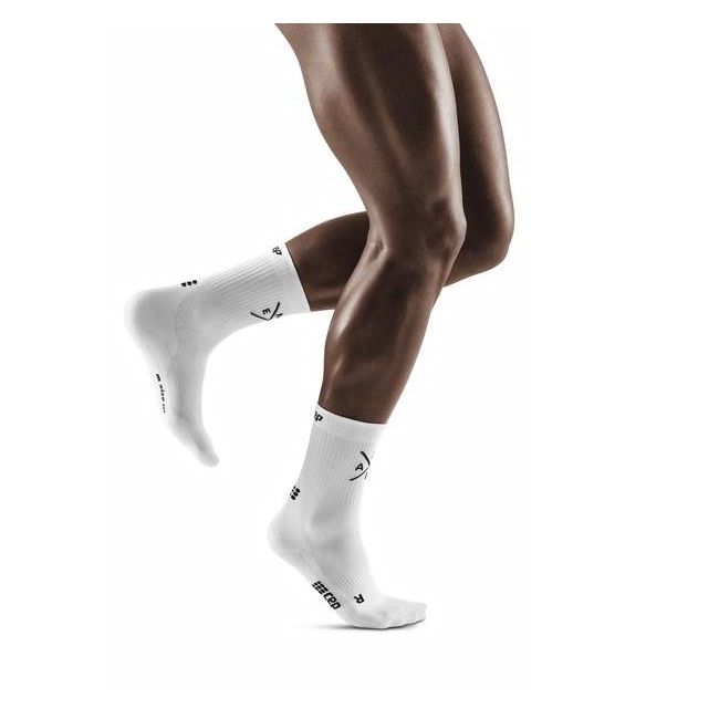 CEP - Sosete scurte compresie mid cut pentru barbati Xtra Mile socks - alb negru