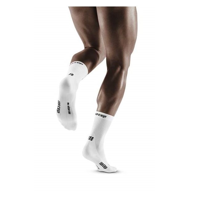 CEP - Sosete scurte compresie mid cut pentru barbati Xtra Mile socks - alb negru