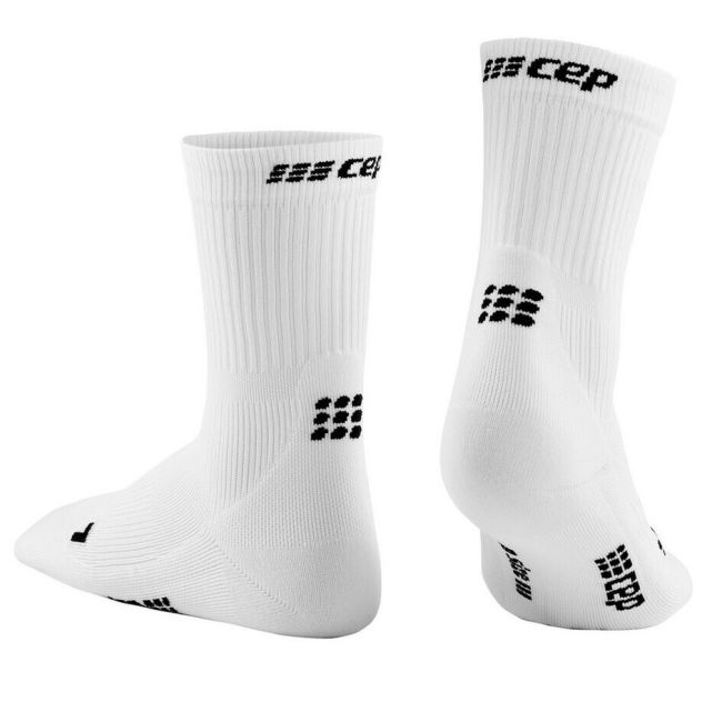 CEP - Sosete scurte compresie mid cut pentru femei Xtra Mile socks - alb negru