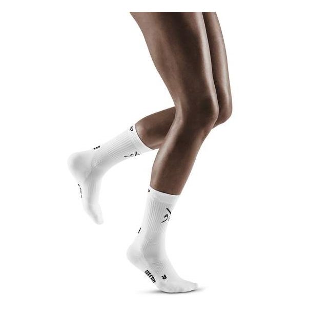 CEP - Sosete scurte compresie mid cut pentru femei Xtra Mile socks - alb negru