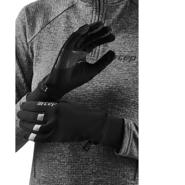 CEP - manusi alergare iarna sau vreme rece, model unisex - negru