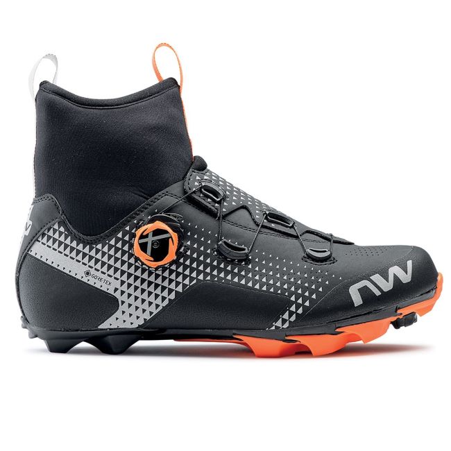 Northwave - pantofi pentru ciclism MTB iarna Celsius XC GTX - negru gri portocaliu