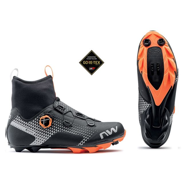 Northwave - pantofi pentru ciclism MTB iarna Celsius XC GTX - negru gri portocaliu