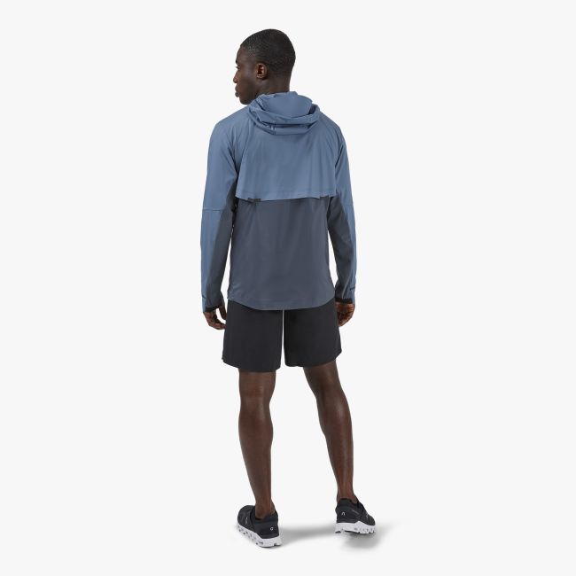 On - Jacheta alergare pentru barbati, protectie vant si ploaie On weather jacket - albastru deschis Cerulean albastru Navy
