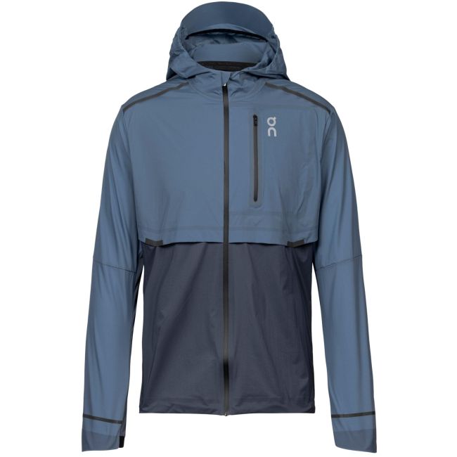 On - Jacheta alergare pentru barbati, protectie vant si ploaie On weather jacket - albastru deschis Cerulean albastru Navy