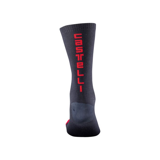 Castelli - sosete ciclism pentru iarna - Bandito Wool 18 - bleumarin-rosu