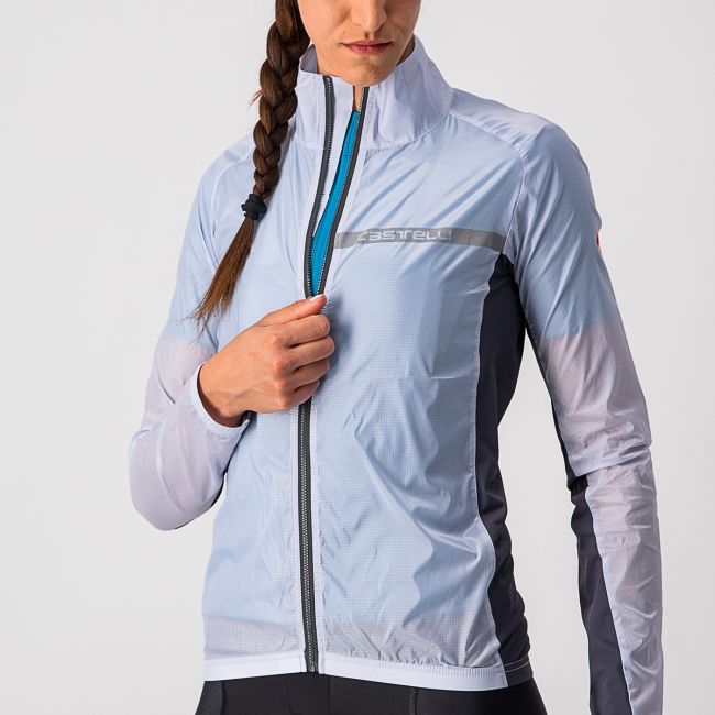 Castelli Squadra Stretch W - jacheta ciclism anti vant pentru femei - argintiu-gri