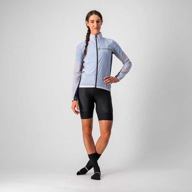 Castelli Squadra Stretch W - jacheta ciclism anti vant pentru femei - argintiu-gri