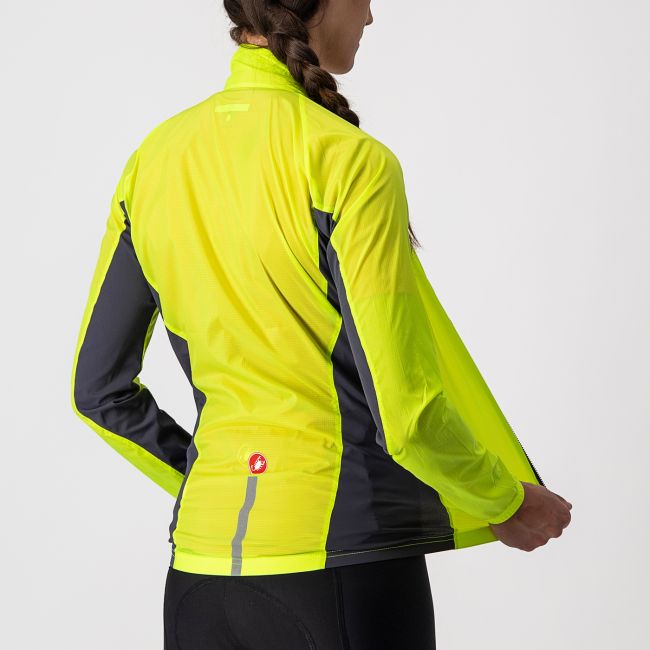 Castelli Squadra Stretch W - jacheta ciclism anti vant pentru femei - galben-fluo