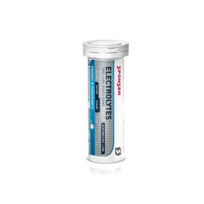 Sponser - supliment alimentar efervescent cu electroliti, Electrolytes Tabs, aroma portocale rosii - flacon 45 g