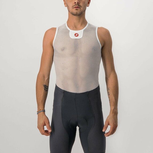 Castelli - maiou pentru ciclism cu perforatii pentru barbati Core Mesh Sleeeveless - alb