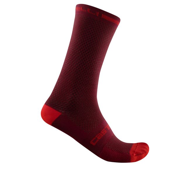 Castelli - sosete ciclism Superleggera T18 - rosu Bordeaux