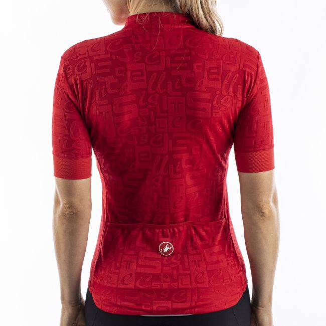 Castelli - tricou ciclism maneca scurta pentru femei Promessa Jacquard - rosu