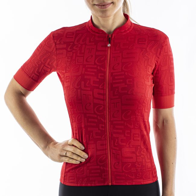 Castelli - tricou ciclism maneca scurta pentru femei Promessa Jacquard - rosu