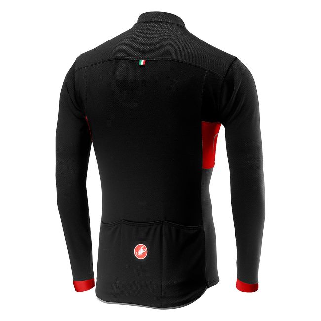 Castelli - tricou pentru ciclism maneca lunga pentru barbati Prologo VI LS - negru rosu