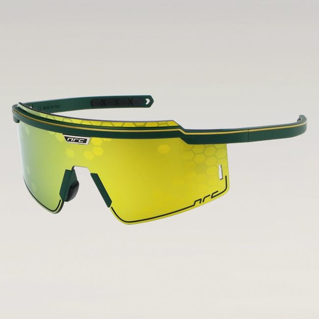 NRC - ochelari soare sport Luxe.65 Oro, lentile Allmat+ oglinda galbene aurii - rama neagra aurie
