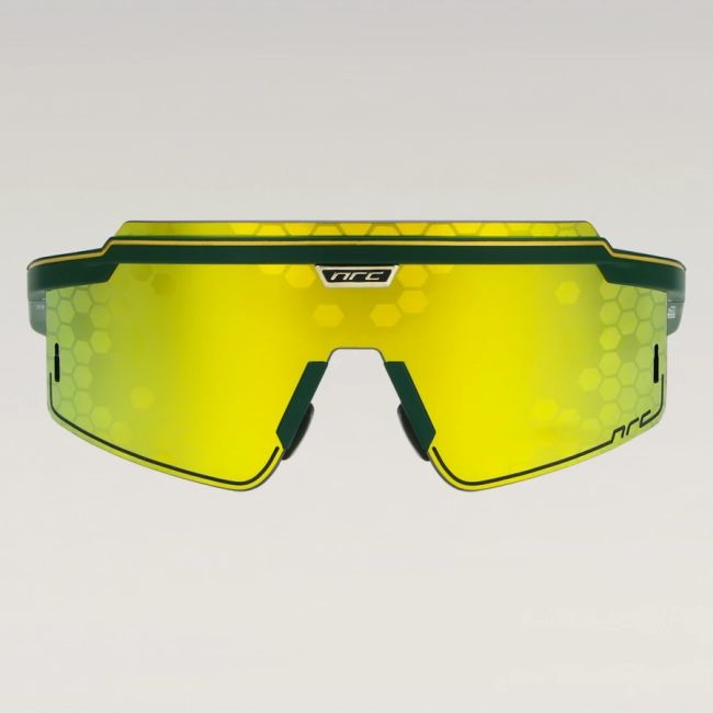 NRC - ochelari soare sport Luxe.65 Oro, lentile Allmat+ oglinda galbene aurii - rama neagra aurie