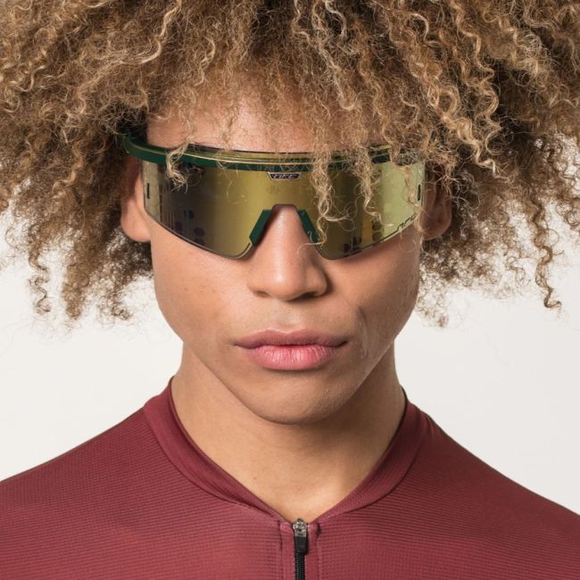 NRC - ochelari soare sport Luxe.65 Oro, lentile Allmat+ oglinda galbene aurii - rama neagra aurie