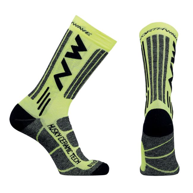Northwave - sosete ciclism Husky Ceramic Tech 2 - galben fluo negru