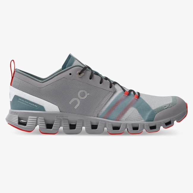 On Cloud X Shift - pantofi alergare pentru barbati - gri deschis Alloy portocaliu alb
