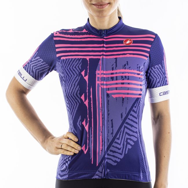 Castelli - tricou ciclism maneca scurta pentru femei Astratta Jersey - albastru lapis mov