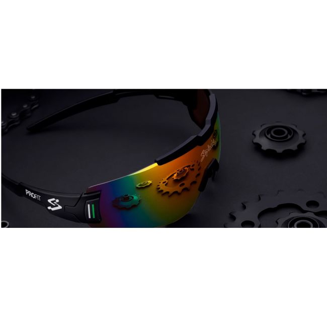 Spiuk - ochelari soare sport Profit, 2 lentile de schimb transparent si verde oglinda  - rama multicolora (irizata)
