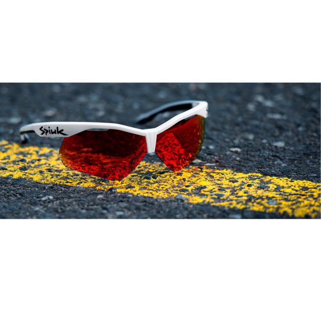 Spiuk - ochelari soare sport Ventix K, 2 lentile de schimb Nittix transparent si rosu oglinda - rama alba neagra