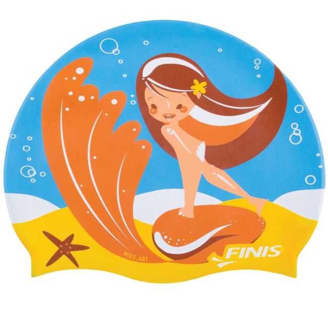 Finis - Casca inot silicon pentru copii Mermaid Silicone Cap Starfish - portocaliu multicolored