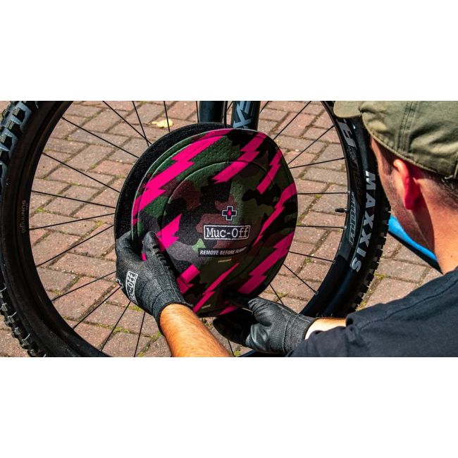 Muc-Off - Huse disc frana bicicleta Disc Brake Cover - verde camo roz