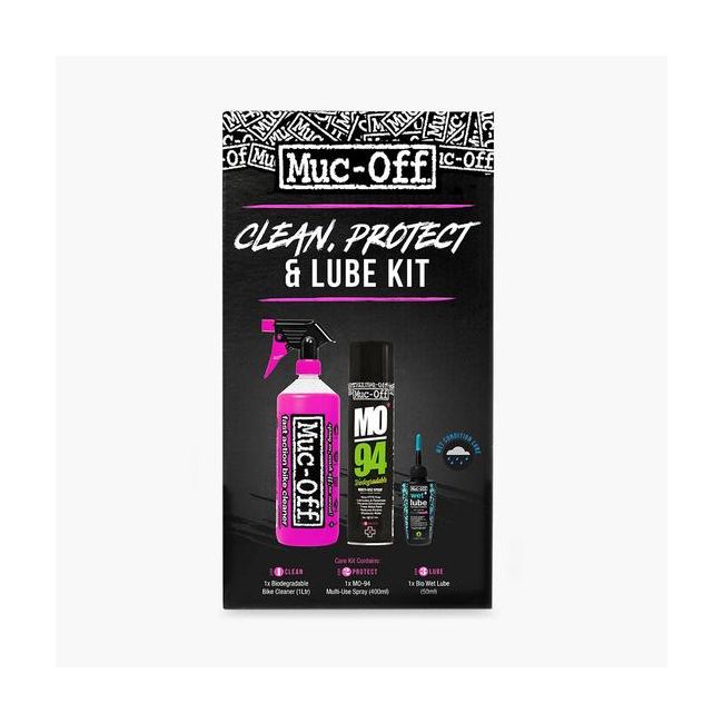 Muc-Off - set soluții curățare bicicletă Clean Protect and Lube Kit (Wet Lube Version)