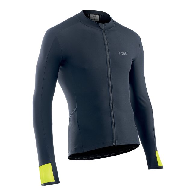 Northwave - bluza ciclism cu maneca lunga pentru barbati Fahrenheit Jersey - negru-galben-fluo