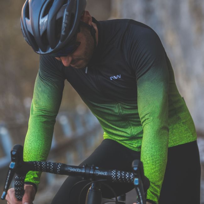 Northwave bluza pentru ciclism cu maneca lunga - Blade 3 - gri-galben-fluo
